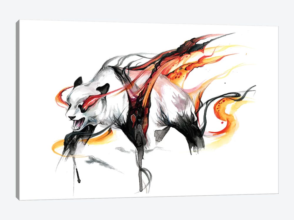 Burning Panda by Katy Lipscomb 1-piece Canvas Art