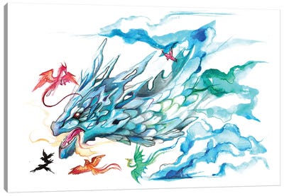 Sky Dragon Canvas Art Print - Dragon Art