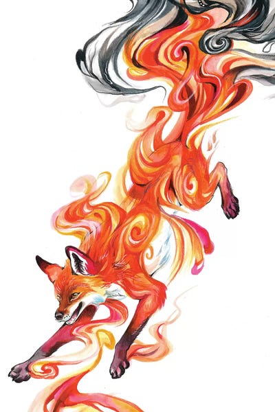 Smoke Fox by Katy Lipscomb canvas print