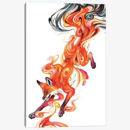 Smoke Fox Canvas Print #KLI131} by Katy Lipscomb Canvas Art Print
