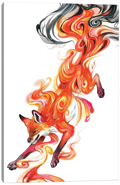 Smoke Fox Canvas Art Print - Katy Lipscomb