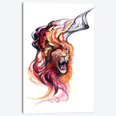 Smokey Lion Canvas Print #KLI132} by Katy Lipscomb Canvas Art Print