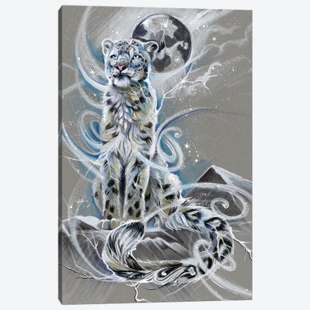 Snow Leopard Canvas Print #KLI134} by Katy Lipscomb Canvas Art