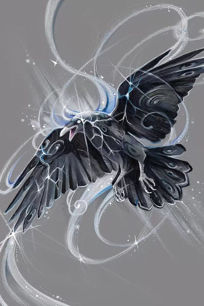 Black & White & Blue: Spirit Raven by Katy Lipscomb