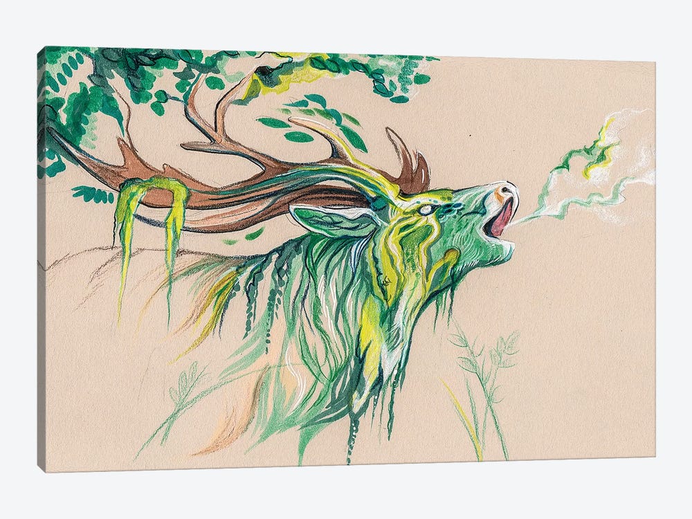 Stag Forest Spirit by Katy Lipscomb 1-piece Canvas Art