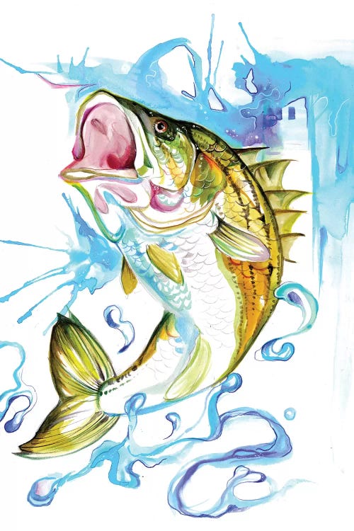 Striped Bass Canvas Art Print by Katy Lipscomb