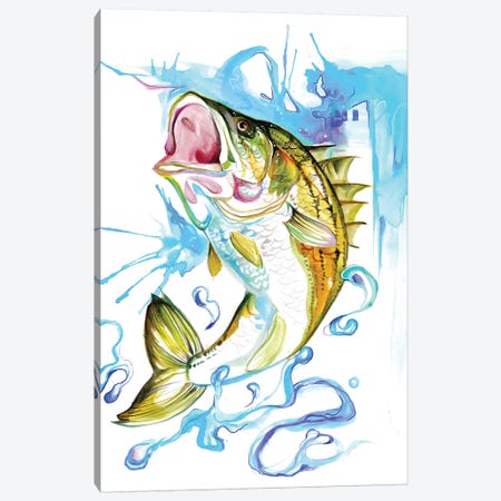 Striped Bass Canvas Print #KLI146} by Katy Lipscomb Art Print