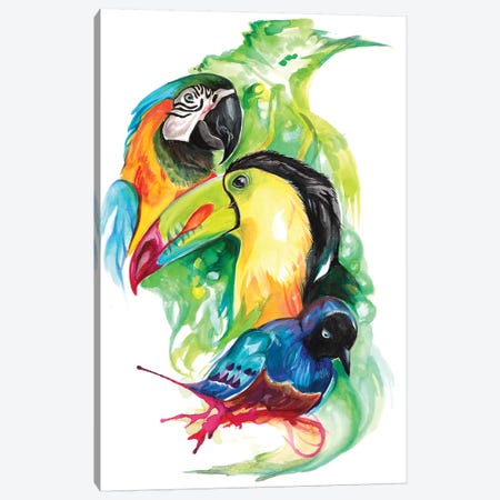 Tropical Birds Canvas Print #KLI149} by Katy Lipscomb Canvas Artwork