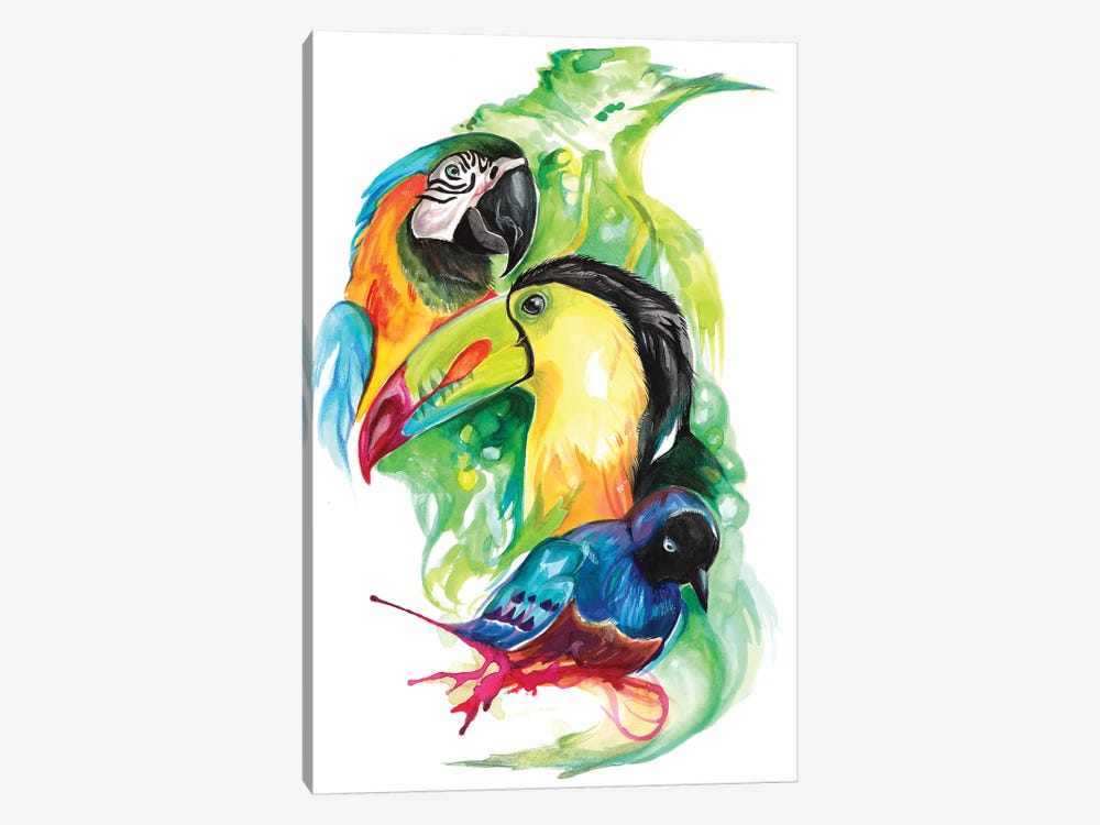 Tropical Birds by Katy Lipscomb 1-piece Canvas Print