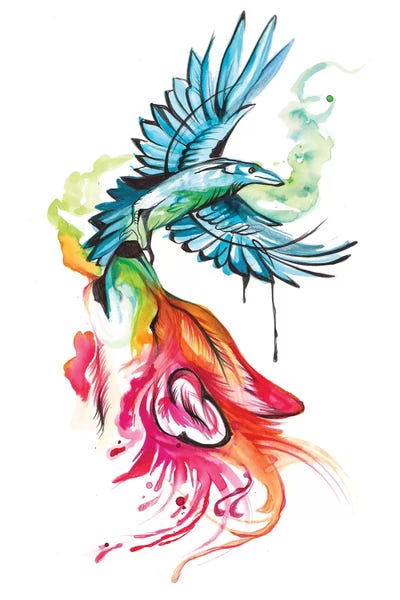 Wolf-and-Raven by Katy Lipscomb metal wall art