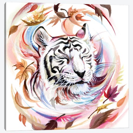 White Tiger Canvas Print #KLI159} by Katy Lipscomb Canvas Print