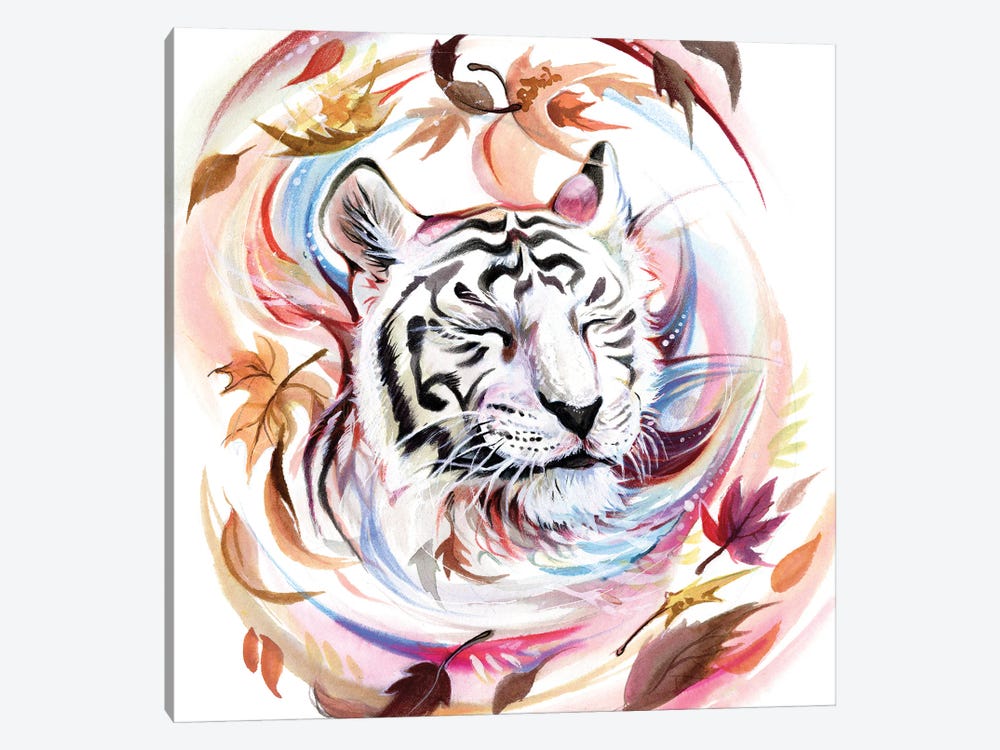 White Tiger by Katy Lipscomb 1-piece Canvas Artwork