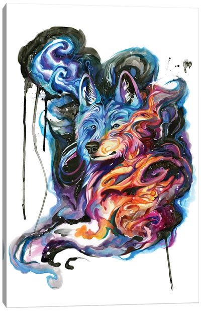 Celestial Wolf Canvas Art Print - Katy Lipscomb
