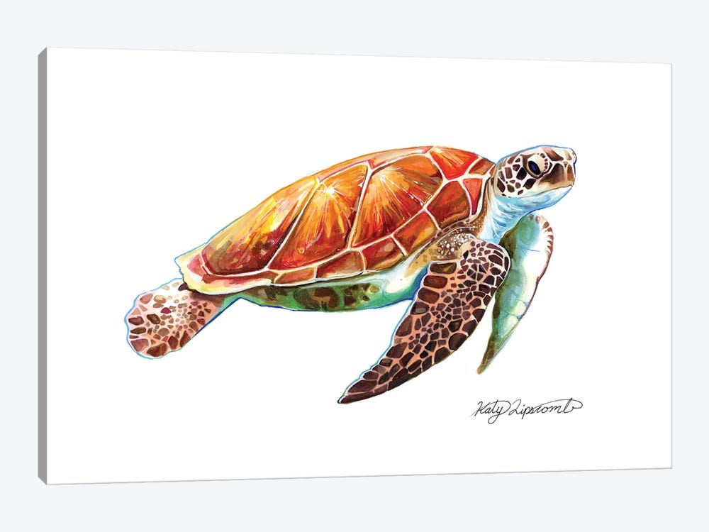 Sea Turtle by Katy Lipscomb 1-piece Canvas Artwork