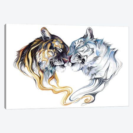 Duality Tigers Canvas Print #KLI163} by Katy Lipscomb Canvas Art