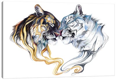 Duality Tigers Canvas Art Print - Katy Lipscomb