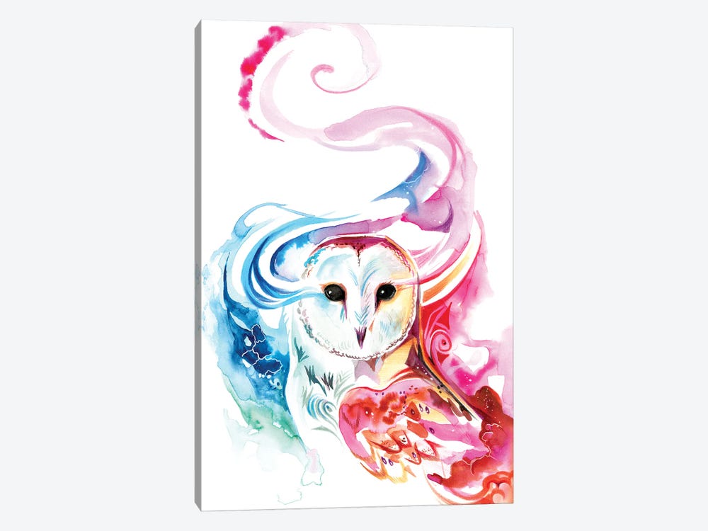 Rainbow Barn Owl by Katy Lipscomb 1-piece Canvas Print
