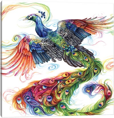 Peacock Canvas Art Print - Embellished Animals