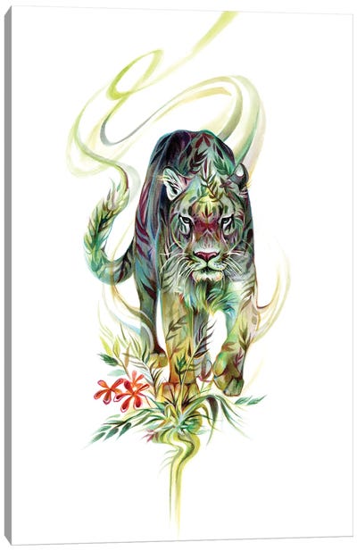 Lush Jaguar Canvas Art Print - Embellished Animals