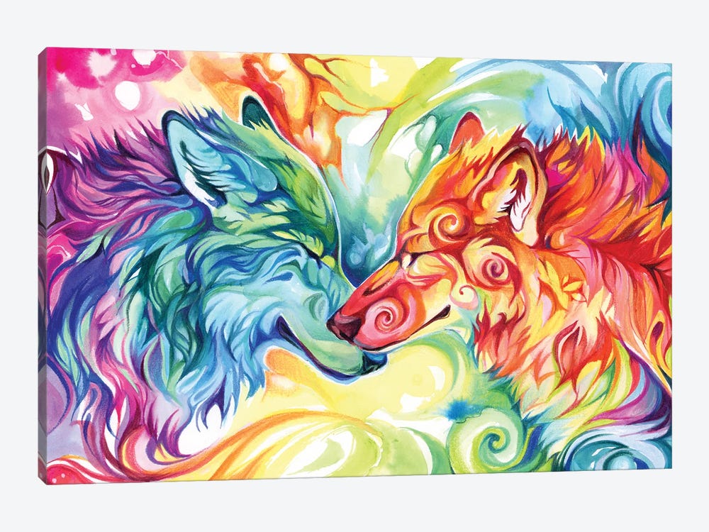 Watercolor Wolves by Katy Lipscomb 1-piece Canvas Wall Art