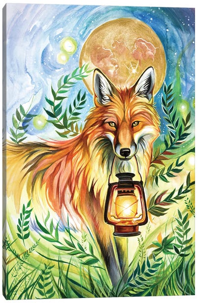 Lantern Fox Canvas Art Print - Katy Lipscomb