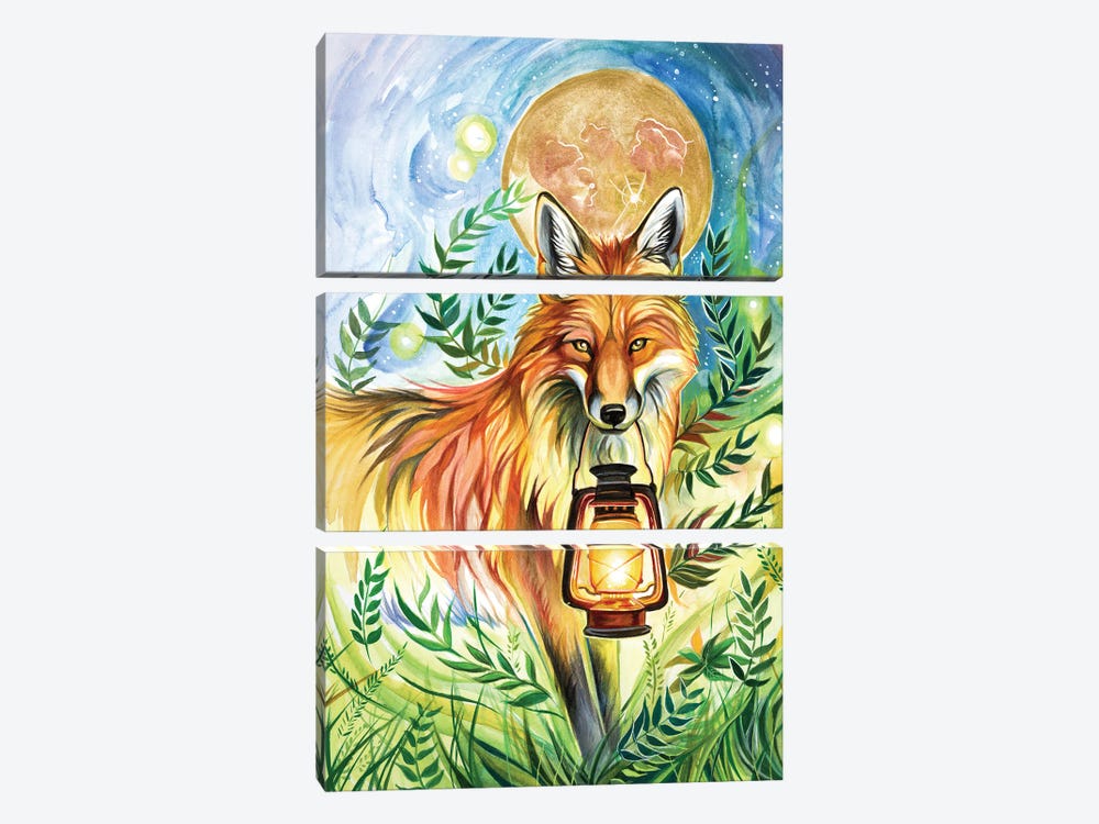 Lantern Fox by Katy Lipscomb 3-piece Canvas Art Print