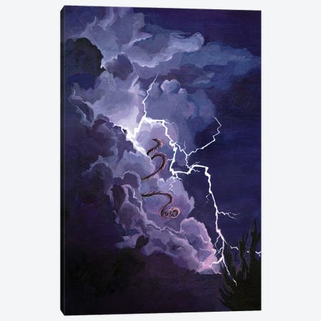 Lightning Dragon Canvas Print #KLI182} by Katy Lipscomb Canvas Wall Art