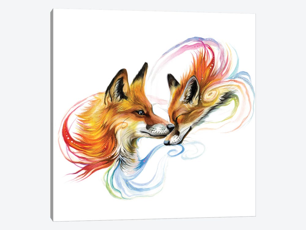 Fox Nuzzle by Katy Lipscomb 1-piece Art Print