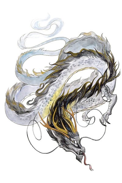 Galaxy Spirit Dragon II by Katy Lipscomb metal wall art