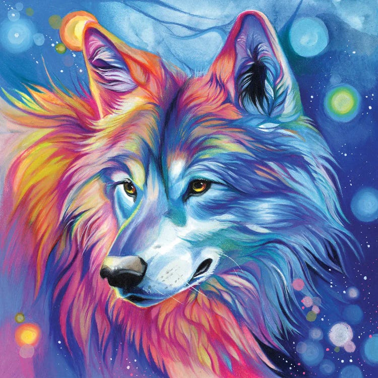 Sunset Rainbow Wolf