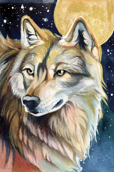 Katy Lipscomb: Golden Night Wolf by Katy Lipscomb