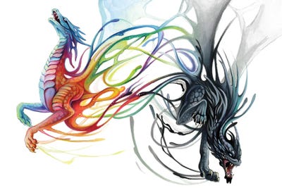 Double Dragons by Katy Lipscomb metal wall art