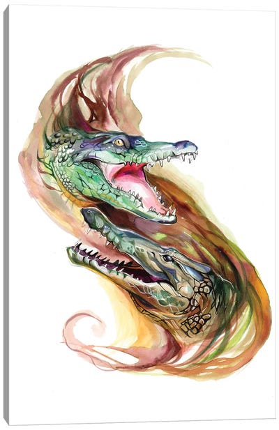 Crocodiles Canvas Art Print - Crocodile & Alligator Art