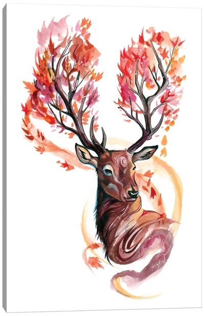 Autumn Stag Canvas Art Print - Katy Lipscomb