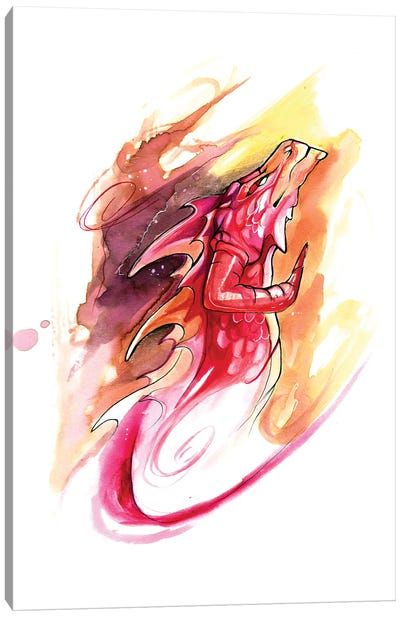 Dragon Head Canvas Art Print - Katy Lipscomb
