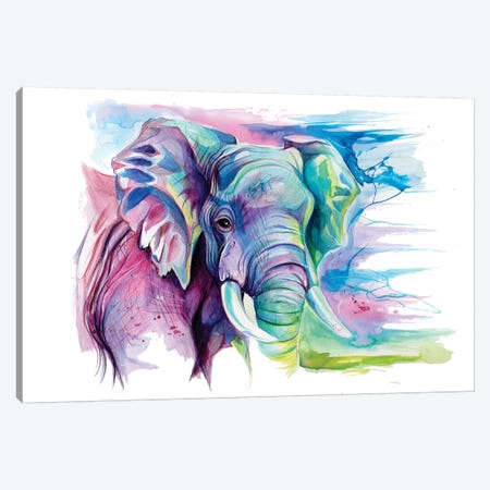 Elephant II Canvas Print #KLI38} by Katy Lipscomb Canvas Art