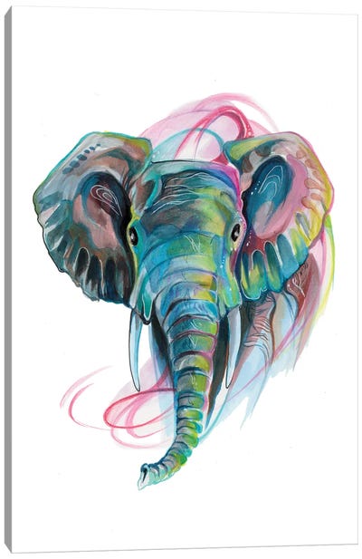 Elephant III Canvas Art Print - Katy Lipscomb