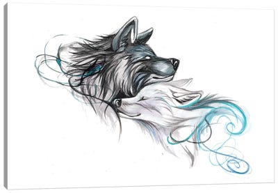 Embrace Canvas Art Print - Wolf Art