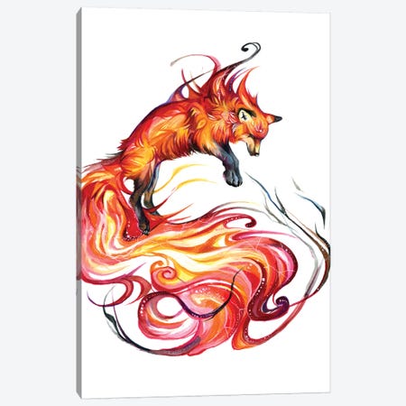 Fire Galaxy Fox Canvas Print #KLI44} by Katy Lipscomb Canvas Wall Art