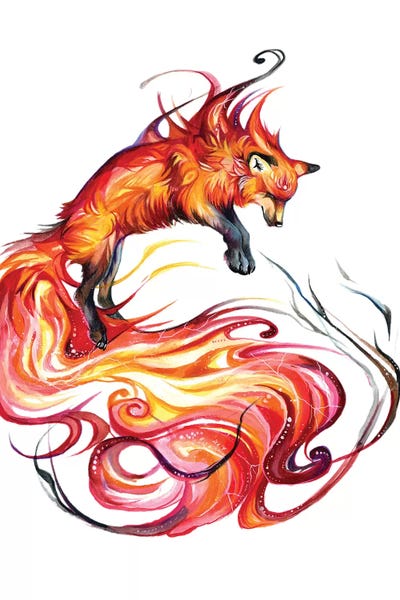 Foxes: Fire Galaxy Fox by Katy Lipscomb