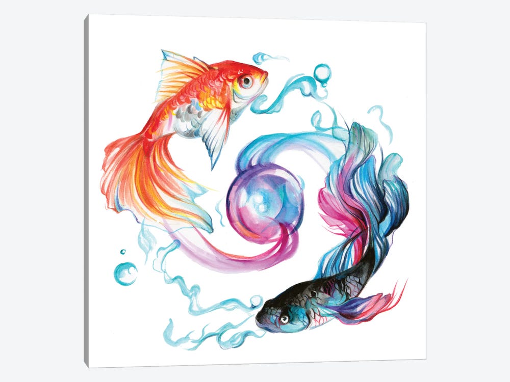 Fish - Pair by Katy Lipscomb 1-piece Canvas Art Print