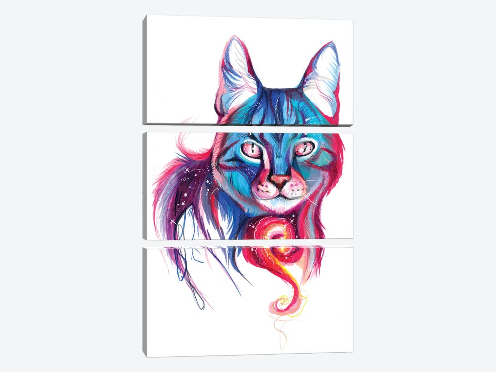 Galaxy Cat by Katy Lipscomb 3-piece Art Print