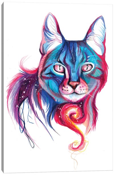 Galaxy Cat Canvas Art Print - Katy Lipscomb