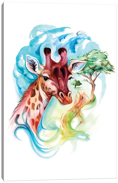 Giraffe II Canvas Art Print - Giraffe Art