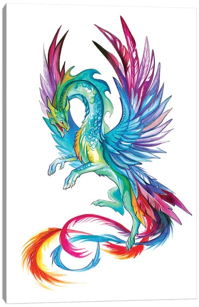 Hummingbird Dragon Canvas Art Print - Funky Art Finds