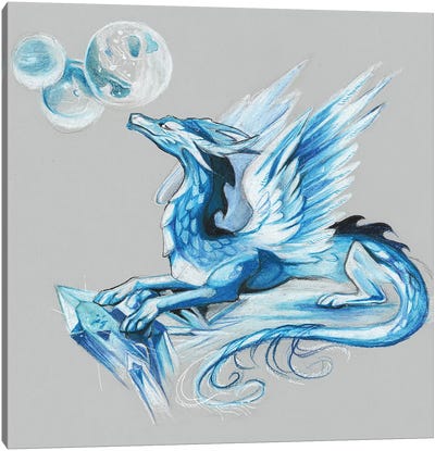 Ice Dragon Canvas Art Print - Dragon Art