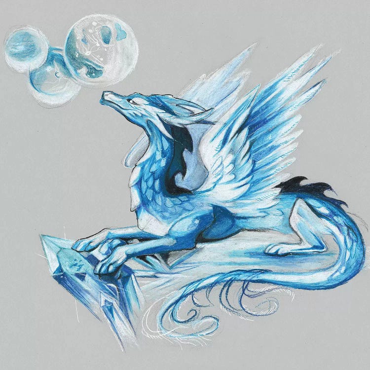 Ice Dragon Canvas Wall Art by Katy Lipscomb | iCanvas