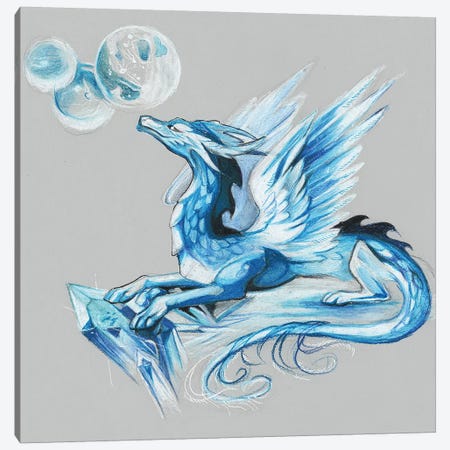 Ice Dragon Canvas Print #KLI65} by Katy Lipscomb Canvas Artwork
