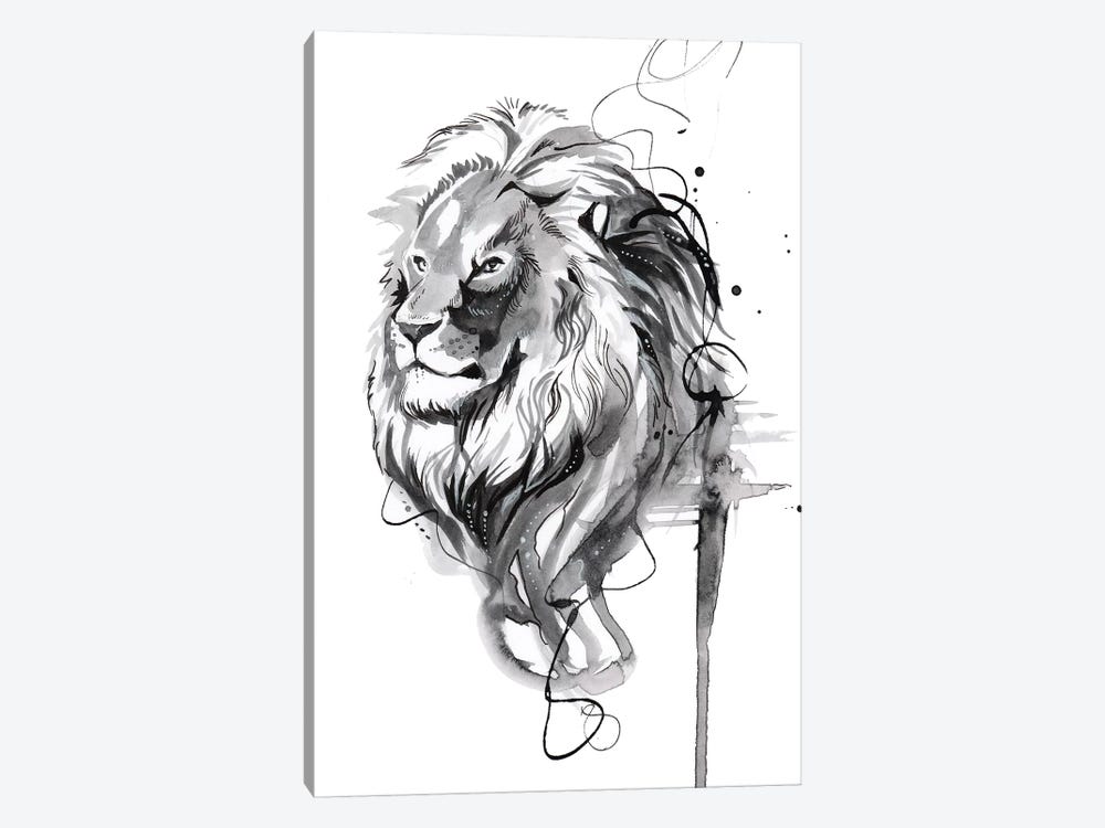 Ink Wash Lion by Katy Lipscomb 1-piece Canvas Print
