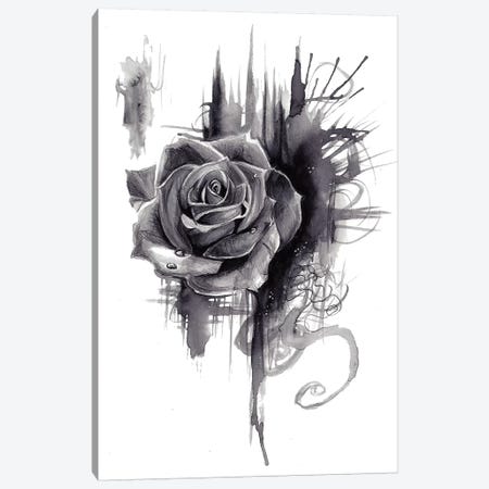 Ink Wash Rose Canvas Print #KLI67} by Katy Lipscomb Canvas Artwork